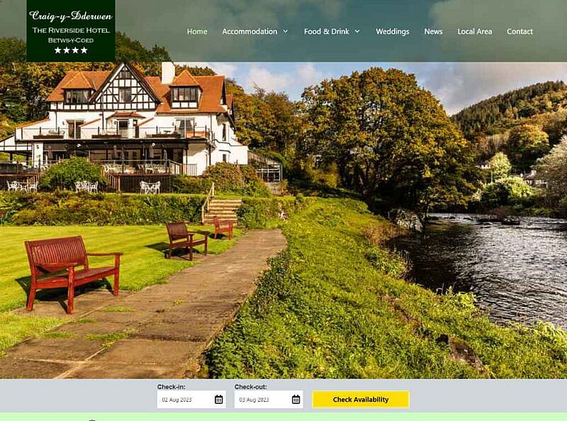 craig-y-dderwen hotel website